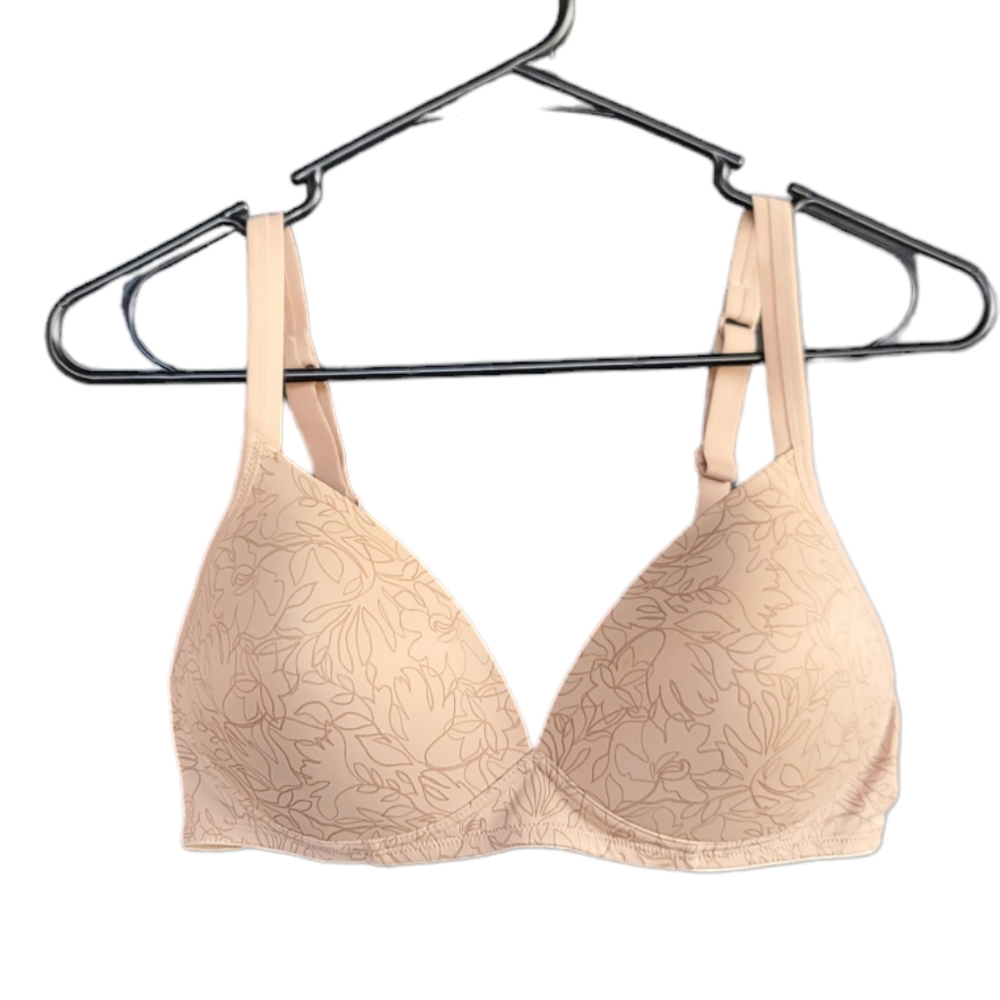 Warners $47 Womens Tan Floral Full Coverage T-Shirt Bra 38B